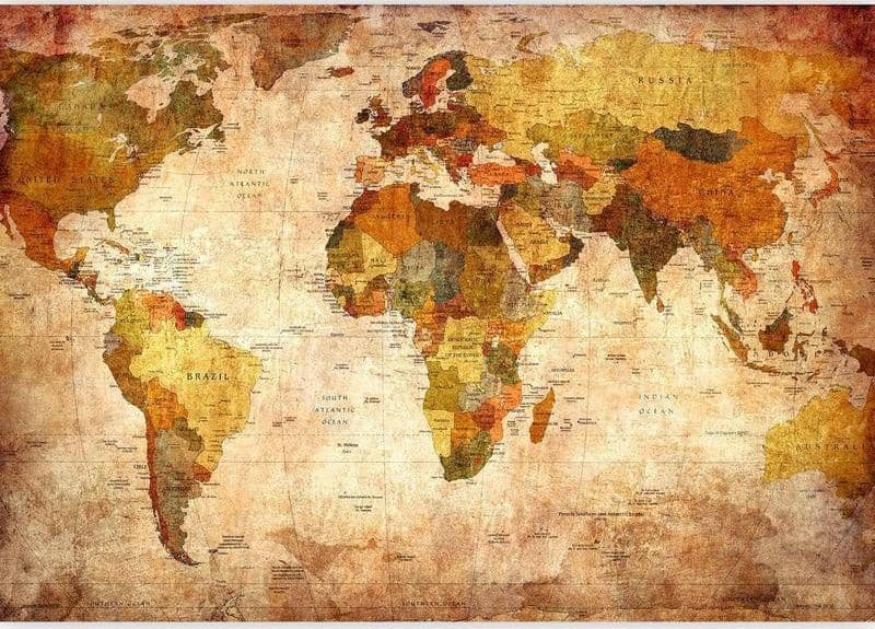Fotomurale Old World Map in Carta da parati Collezione Casa - Trebisacce, commercioVirtuoso.it