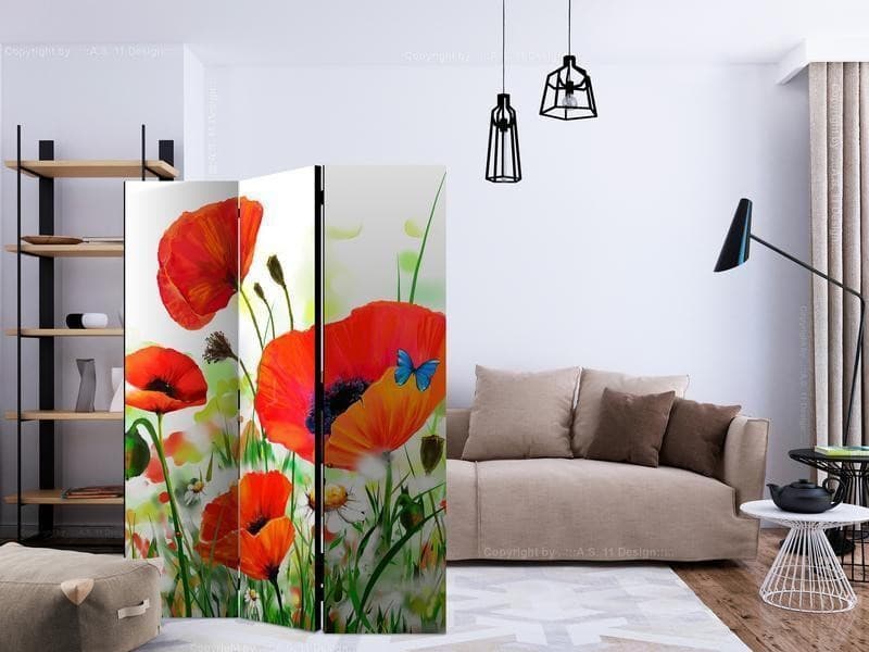 Paravento Country poppies [divisori da interno] in Paraventi Collezione Casa - Trebisacce, commercioVirtuoso.it