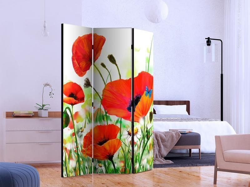 Paravento Country poppies [divisori da interno] in Paraventi Collezione Casa - Trebisacce, commercioVirtuoso.it