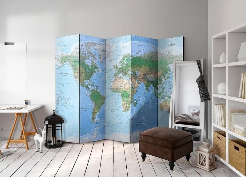 Paravento World Map [divisori da interno] in Paraventi Collezione Casa - Trebisacce, commercioVirtuoso.it
