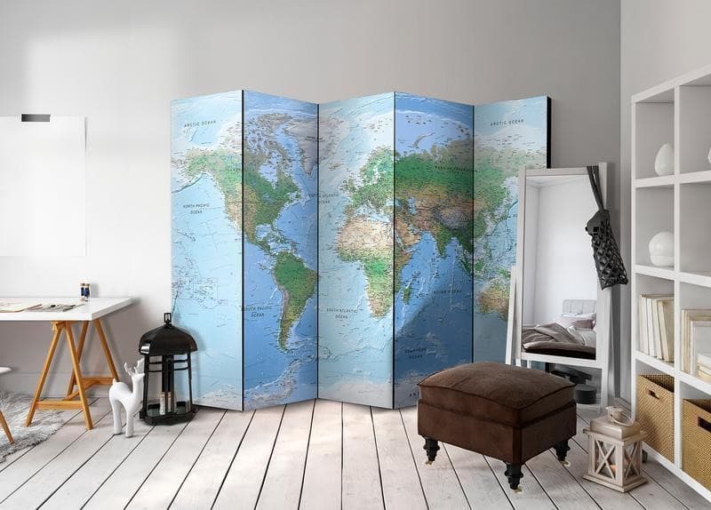 Paravento World Map [divisori da interno] in Paraventi Collezione Casa - Trebisacce, commercioVirtuoso.it