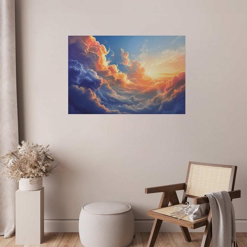 Poster - Sunset Over a Cloudy Sea: A Wonderful Symphony of Colors in Poster e stampe Collezione Casa - Trebisacce, commercioVirtuoso.it