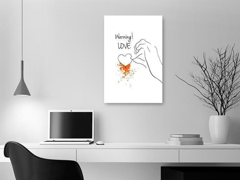 Quadro Warning! Love (1 Part) Vertical in Poster e stampe Collezione Casa - Trebisacce, commercioVirtuoso.it