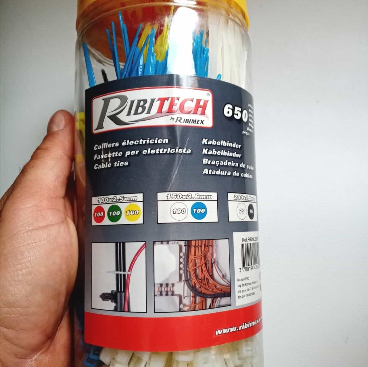 Ribimex fascette da elettricista colorate - 650pz in barattolo in Stringicavi Aloiserw.com - Altomonte, commercioVirtuoso.it