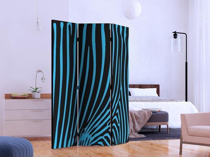 Paravento Zebra pattern (turquoise) [divisori da interno] in Paraventi Collezione Casa - Trebisacce, commercioVirtuoso.it