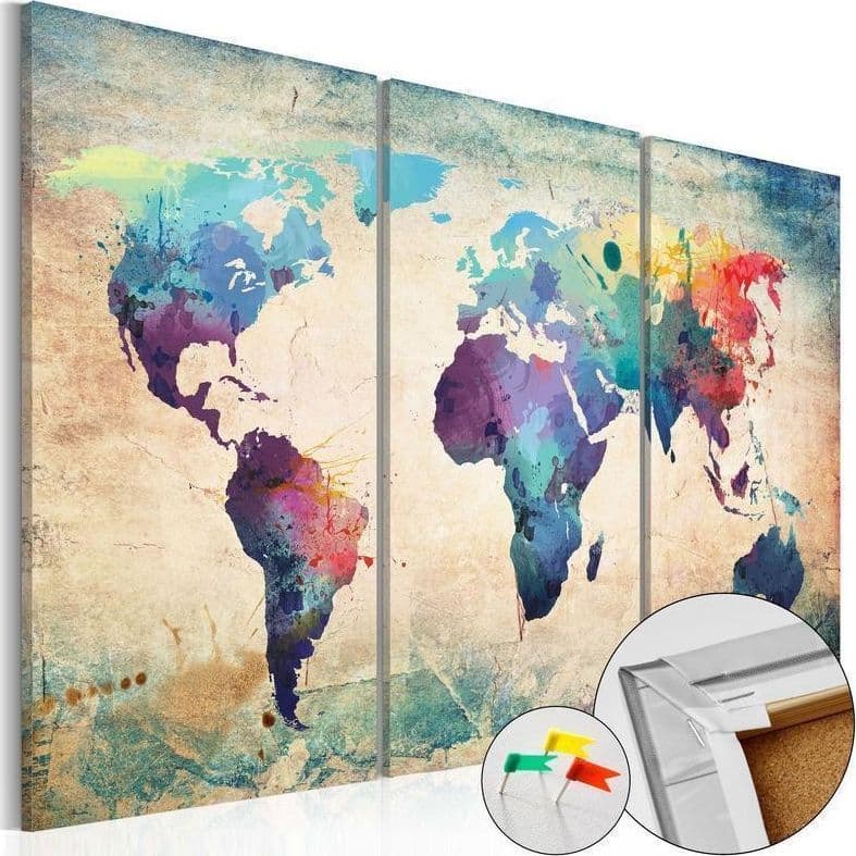 Quadri di sughero  Rainbow Map [Cork Map]
