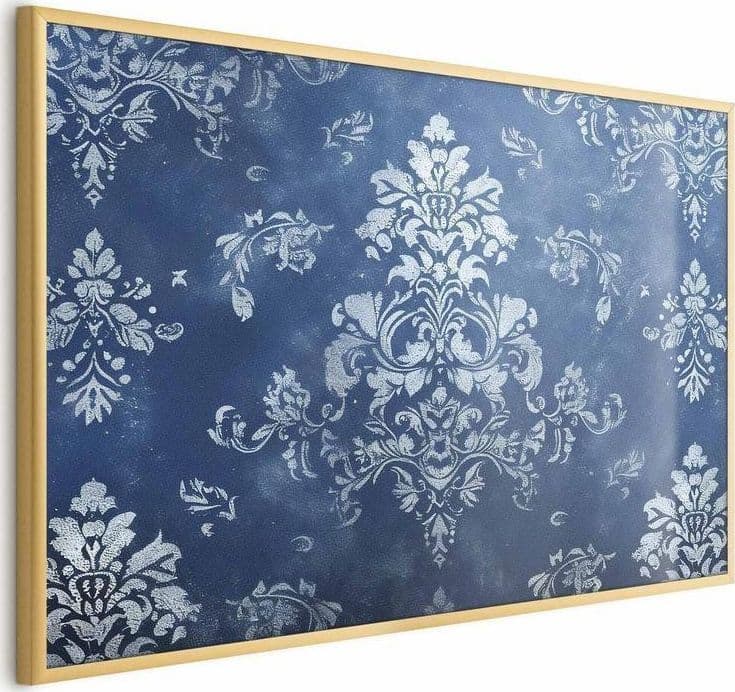 Poster - Retro Ornament in Worn Blues in Poster e stampe Collezione Casa - Trebisacce, commercioVirtuoso.it