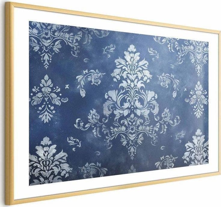 Poster - Retro Ornament in Worn Blues in Poster e stampe Collezione Casa - Trebisacce, commercioVirtuoso.it