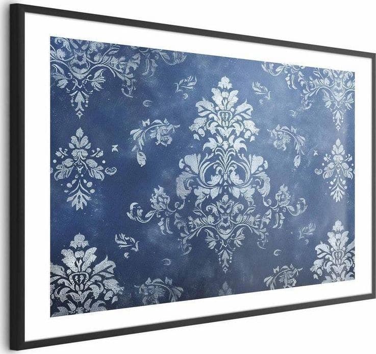Poster - Retro Ornament in Worn Blues in Poster e stampe Collezione Casa - Trebisacce, commercioVirtuoso.it