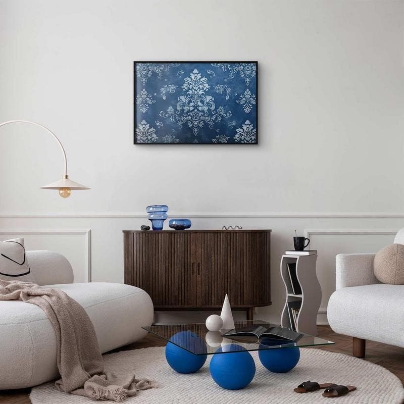 Poster - Retro Ornament in Worn Blues in Poster e stampe Collezione Casa - Trebisacce, commercioVirtuoso.it