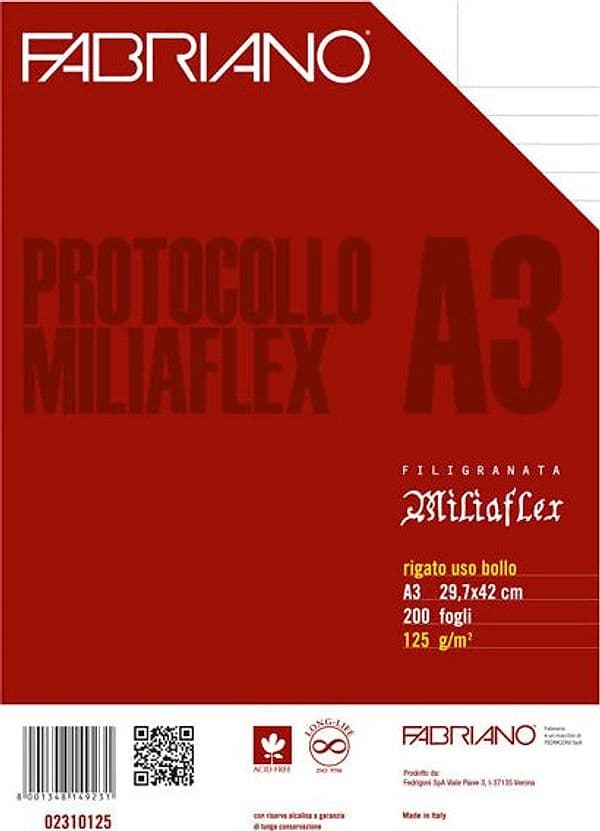 Protocollo uso bollo f.to A3 chiuso (21x29,7cm 200fg 125gr Fabriano