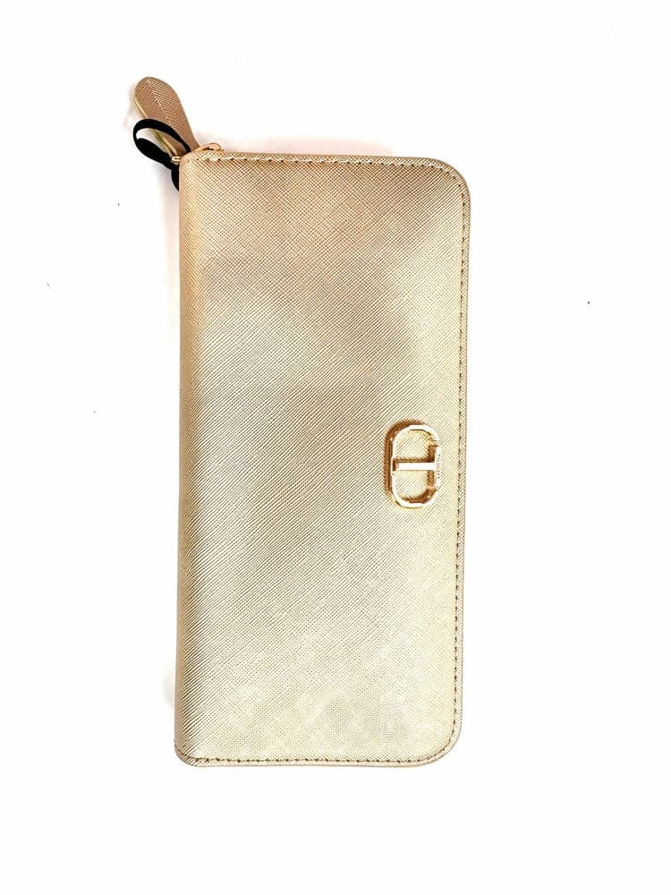 TWINSET Portafoglio Zip around grande 241TH7010 Saffiano Golden
