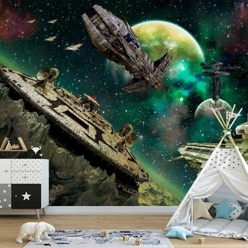 Fotomurale Flotta spaziale in Carta da parati Collezione Casa - Trebisacce, commercioVirtuoso.it