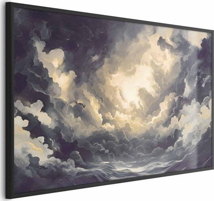 Poster - Epic Play of Light: The Sun Battling for Dominance Over the Clouds in Poster e stampe Collezione Casa - Trebisacce, commercioVirtuoso.it