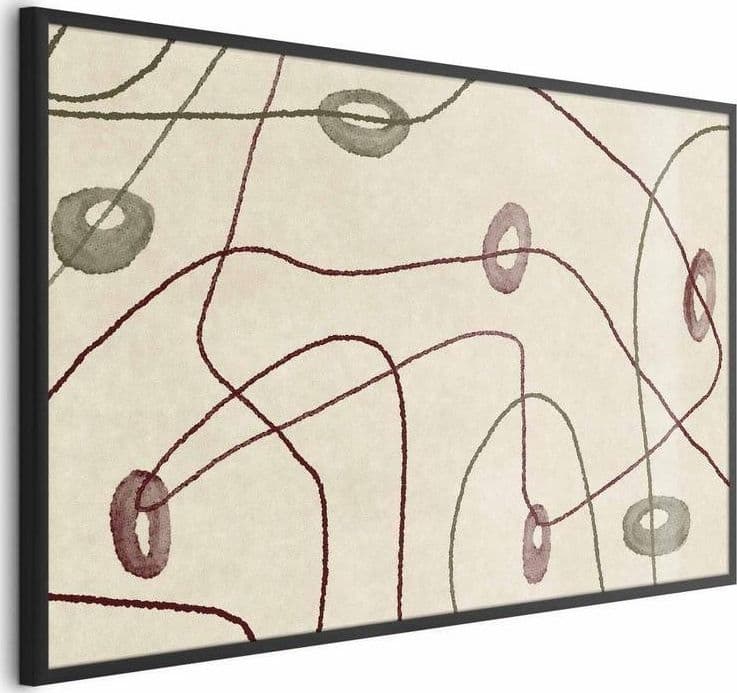 Poster - Lines and Shapes - a bead labyrinth on a pale, worn background in Poster e stampe Collezione Casa - Trebisacce, commercioVirtuoso.it