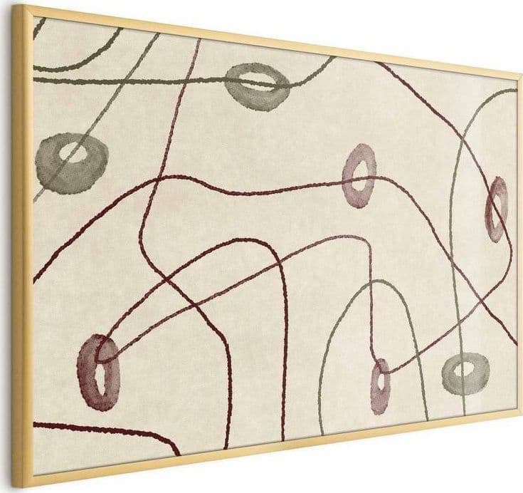 Poster - Lines and Shapes - a bead labyrinth on a pale, worn background in Poster e stampe Collezione Casa - Trebisacce, commercioVirtuoso.it