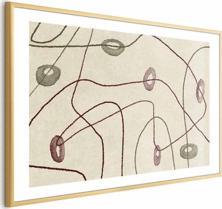 Poster - Lines and Shapes - a bead labyrinth on a pale, worn background in Poster e stampe Collezione Casa - Trebisacce, commercioVirtuoso.it