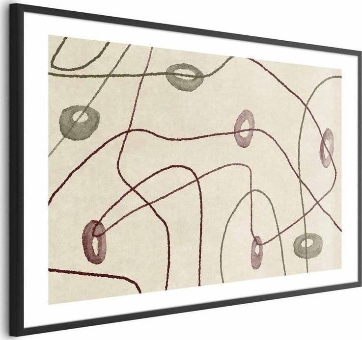 Poster - Lines and Shapes - a bead labyrinth on a pale, worn background in Poster e stampe Collezione Casa - Trebisacce, commercioVirtuoso.it