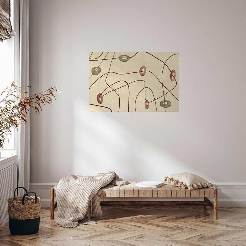 Poster - Lines and Shapes - a bead labyrinth on a pale, worn background in Poster e stampe Collezione Casa - Trebisacce, commercioVirtuoso.it