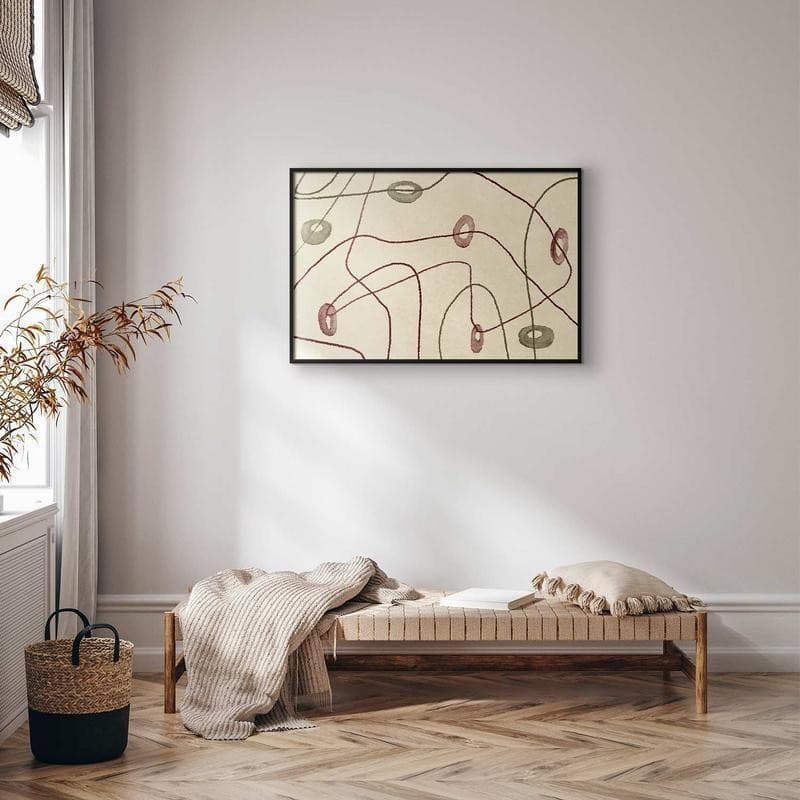 Poster - Lines and Shapes - a bead labyrinth on a pale, worn background in Poster e stampe Collezione Casa - Trebisacce, commercioVirtuoso.it