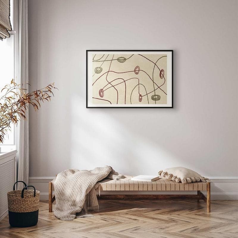 Poster - Lines and Shapes - a bead labyrinth on a pale, worn background in Poster e stampe Collezione Casa - Trebisacce, commercioVirtuoso.it