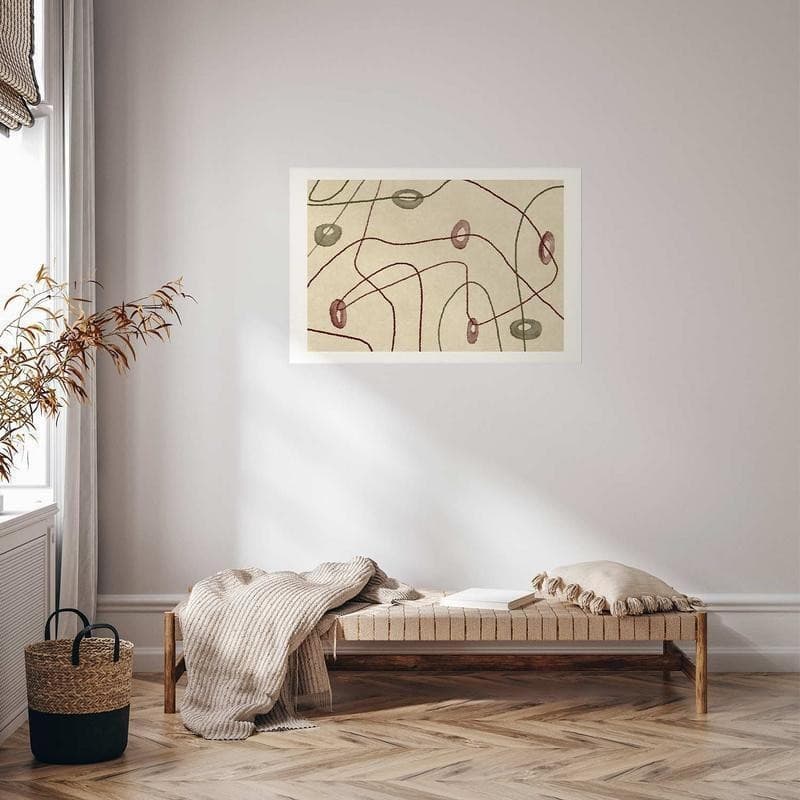 Poster - Lines and Shapes - a bead labyrinth on a pale, worn background in Poster e stampe Collezione Casa - Trebisacce, commercioVirtuoso.it