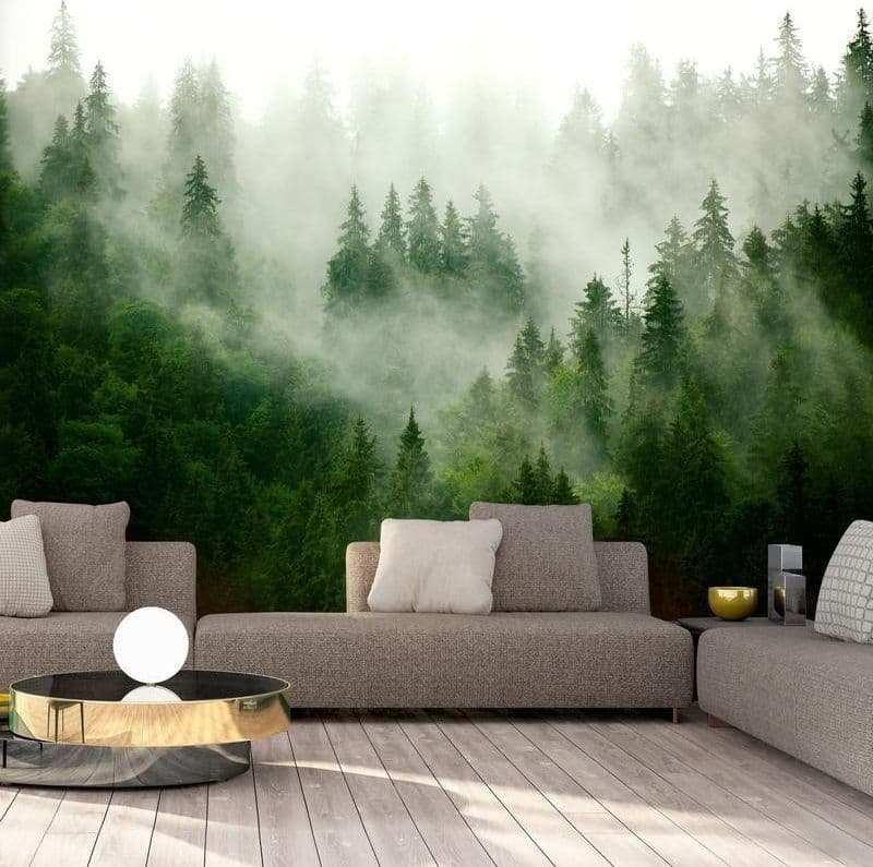 Fotomurale Mountain Forest (Green) in Carta da parati Collezione Casa - Trebisacce, commercioVirtuoso.it