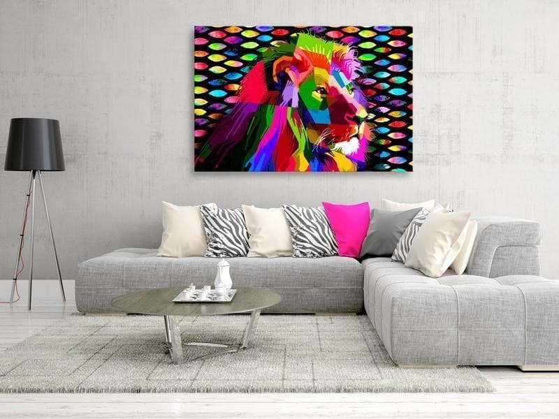 Quadro Rainbow Lion (1 Part) Wide in Poster e stampe Collezione Casa - Trebisacce, commercioVirtuoso.it