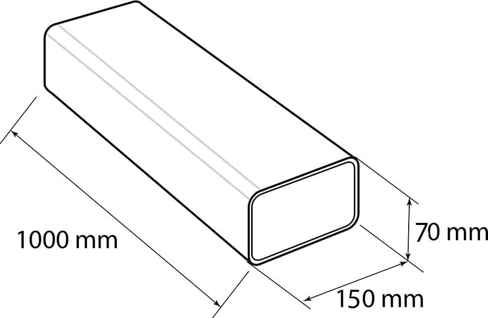 First 150x70mm da 1mt tubo rettangolare bianco MM per aerazione cappa in Canalizzazioni Aloiserw.com - Altomonte, commercioVirtuoso.it