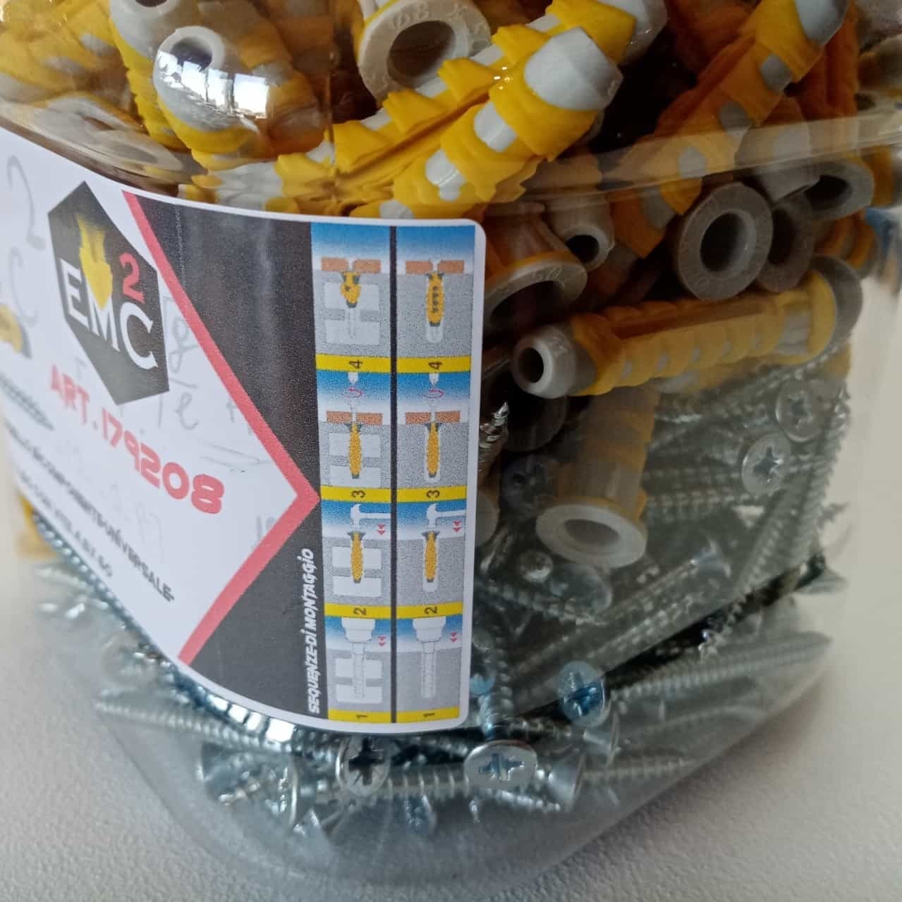 Nobex ECM2 tassello bimateriale universale da 8mm con vite - 150pz in Kit di bulloni e dadi Aloiserw.com - Altomonte, commercioVirtuoso.it