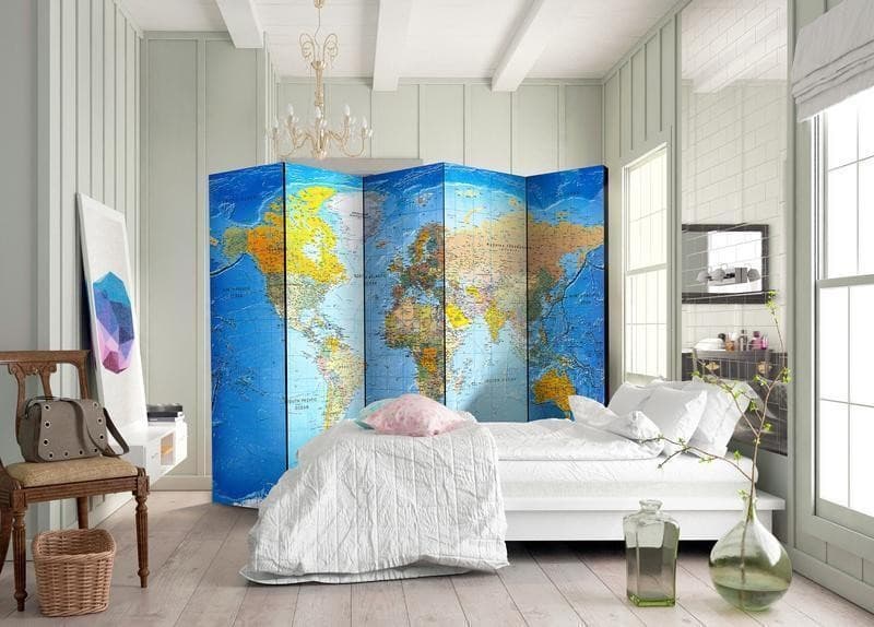 Paravento World Classic Map [divisori da interno] in Paraventi Collezione Casa - Trebisacce, commercioVirtuoso.it