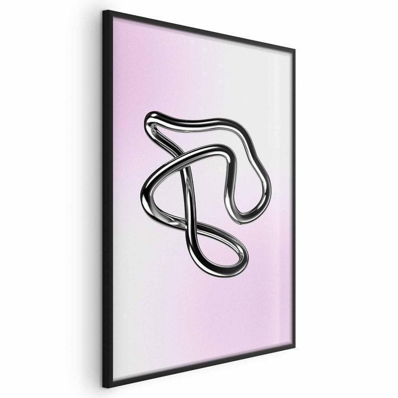 Poster - Silver Intricacies - fluid metallic figure on a gradient background in Poster e stampe Collezione Casa - Trebisacce, commercioVirtuoso.it