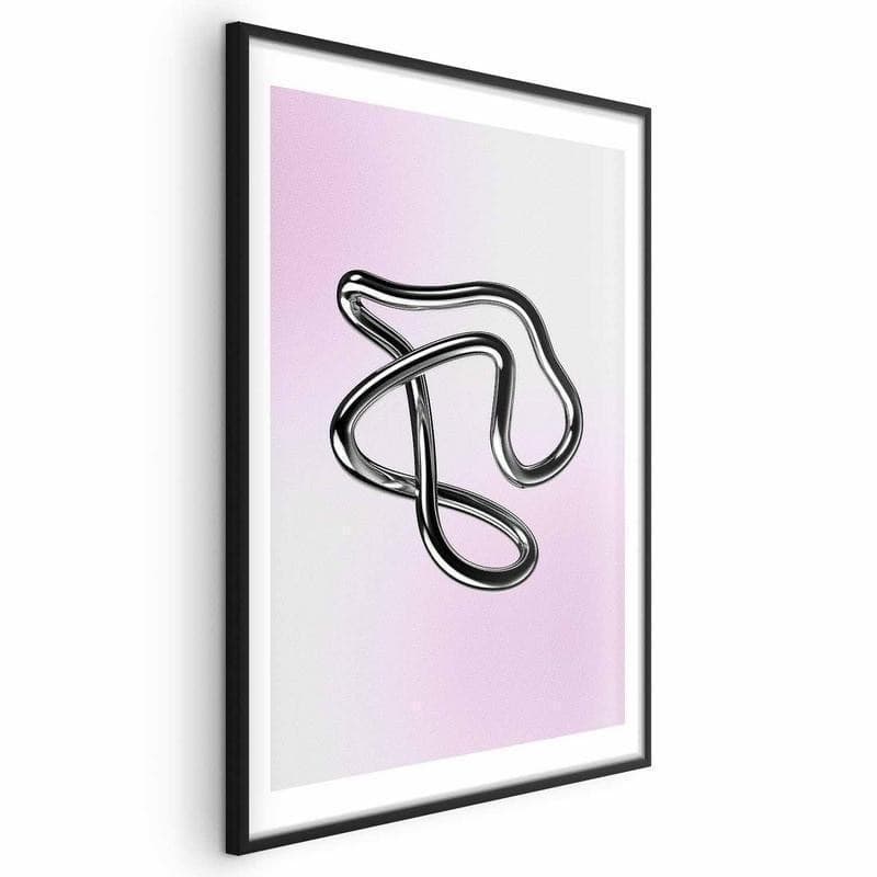 Poster - Silver Intricacies - fluid metallic figure on a gradient background in Poster e stampe Collezione Casa - Trebisacce, commercioVirtuoso.it