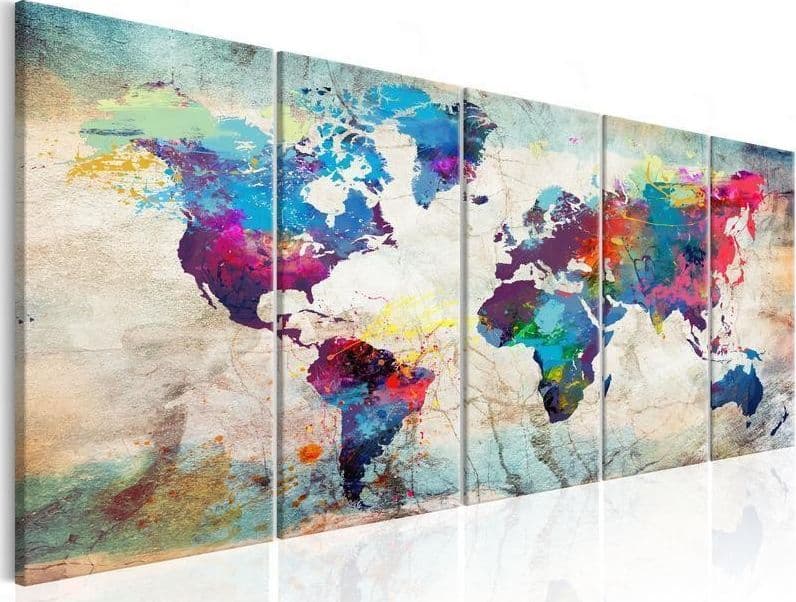 Quadro World Map Cracked Wall in Mappe Collezione Casa - Trebisacce, commercioVirtuoso.it