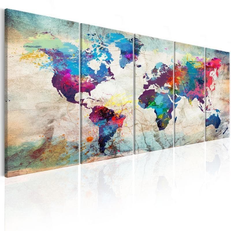 Quadro World Map Cracked Wall in Mappe Collezione Casa - Trebisacce, commercioVirtuoso.it
