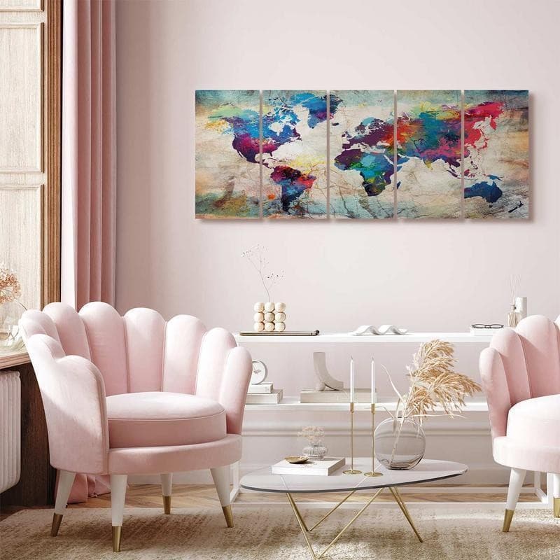 Quadro World Map Cracked Wall in Mappe Collezione Casa - Trebisacce, commercioVirtuoso.it