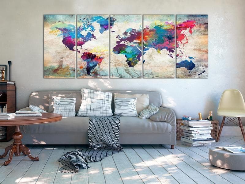 Quadro World Map Cracked Wall in Mappe Collezione Casa - Trebisacce, commercioVirtuoso.it