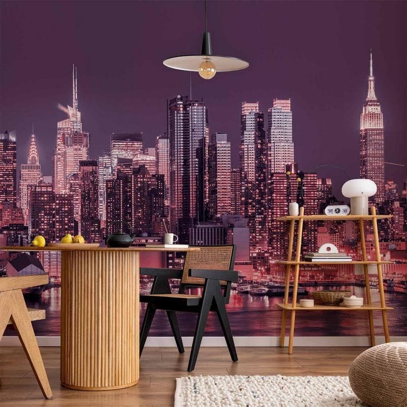 Fotomurale NYC: Purple Nights in Carta da parati Collezione Casa - Trebisacce, commercioVirtuoso.it