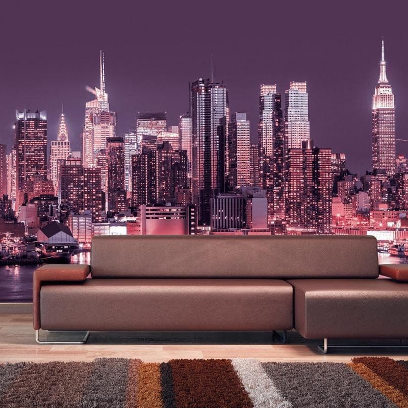 Fotomurale NYC: Purple Nights in Carta da parati Collezione Casa - Trebisacce, commercioVirtuoso.it