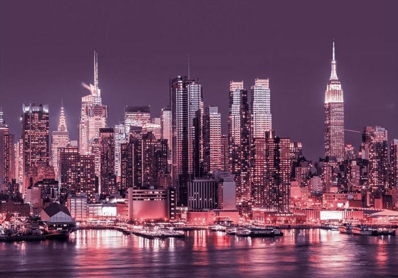 Fotomurale NYC: Purple Nights in Carta da parati Collezione Casa - Trebisacce, commercioVirtuoso.it