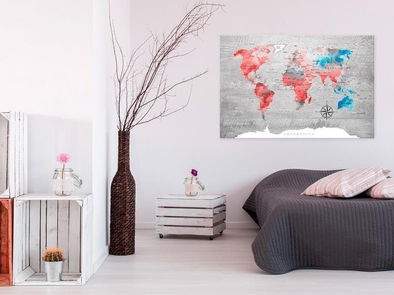 Quadri di sughero Red Roam [Cork Map] in Bacheche Collezione Casa - Trebisacce, commercioVirtuoso.it