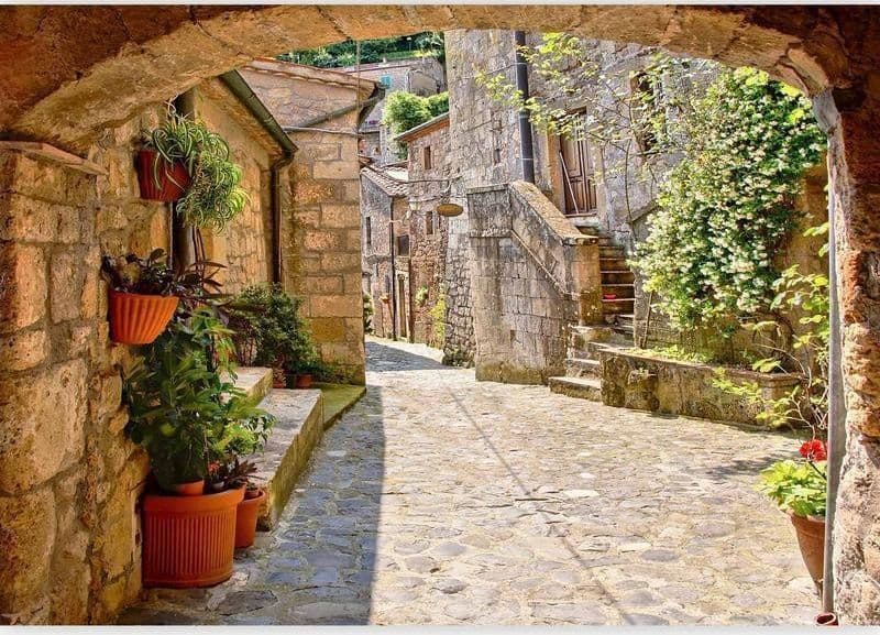 Fotomurale Provincial alley in Tuscany in Carta da parati Collezione Casa - Trebisacce, commercioVirtuoso.it