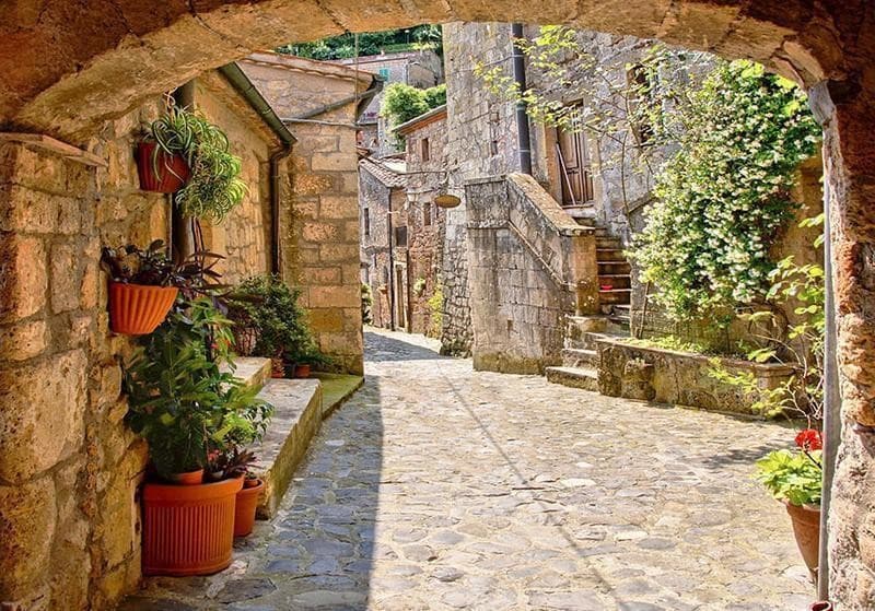 Fotomurale Provincial alley in Tuscany in Carta da parati Collezione Casa - Trebisacce, commercioVirtuoso.it