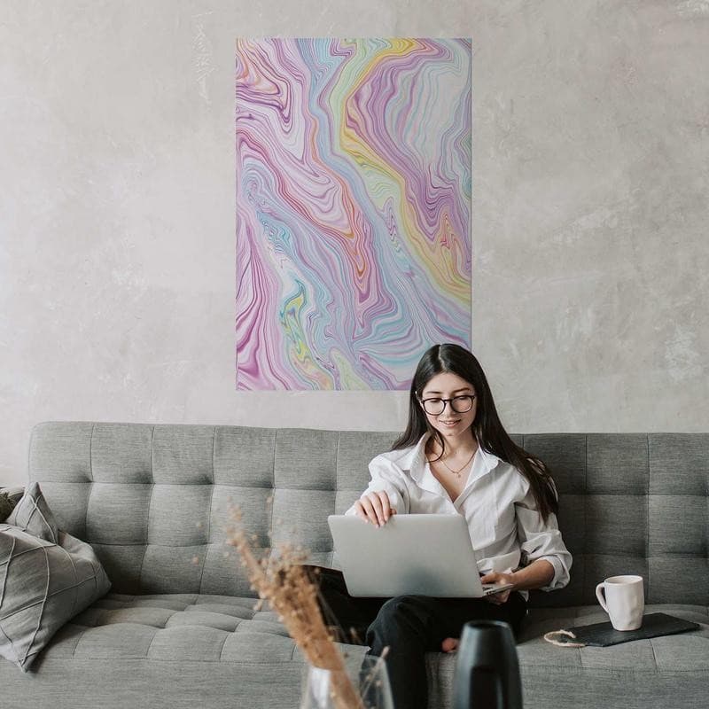 Poster - Colorful Dream - abstract shapes in pastel shades in Poster e stampe Collezione Casa - Trebisacce, commercioVirtuoso.it