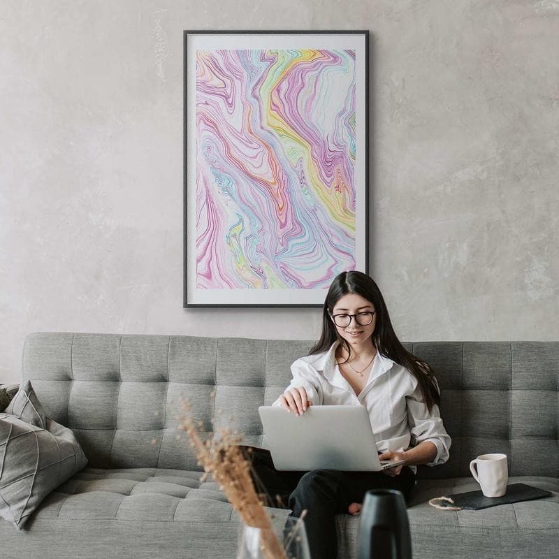 Poster - Colorful Dream - abstract shapes in pastel shades in Poster e stampe Collezione Casa - Trebisacce, commercioVirtuoso.it