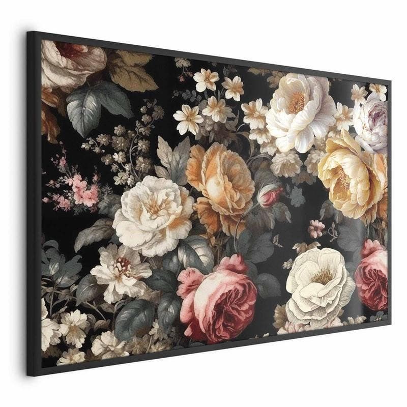 Poster - Colorful Flowers on a Black Background in Poster e stampe Collezione Casa - Trebisacce, commercioVirtuoso.it
