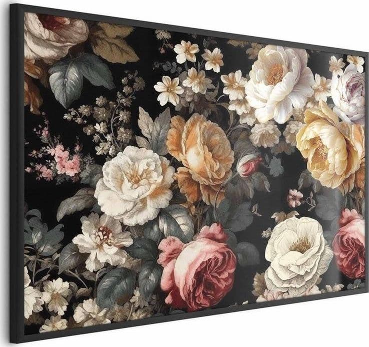 Poster - Colorful Flowers on a Black Background in Poster e stampe Collezione Casa - Trebisacce, commercioVirtuoso.it