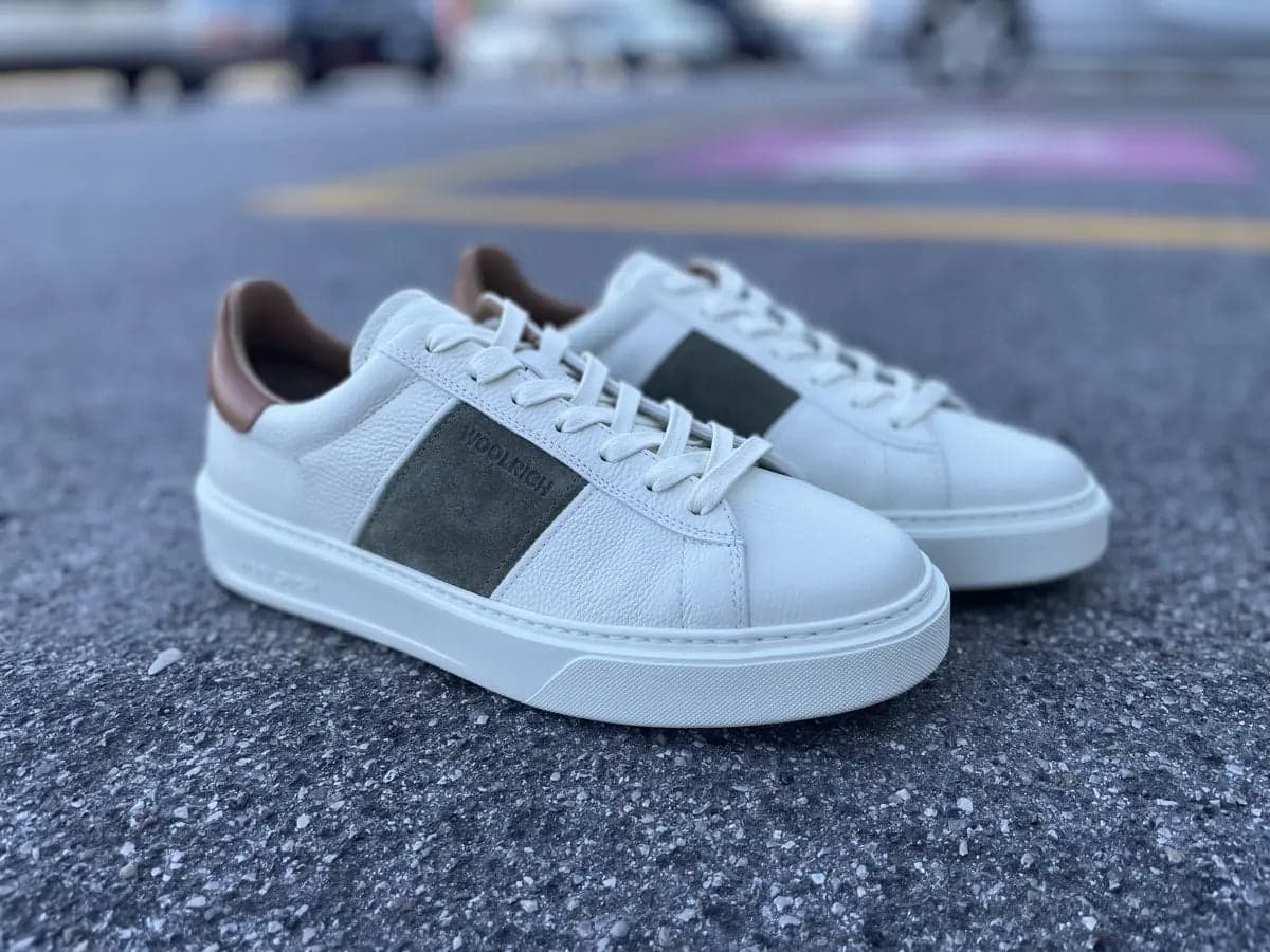WOOLRICH Sneakers Uomo in Pelle Panna Verde - 8