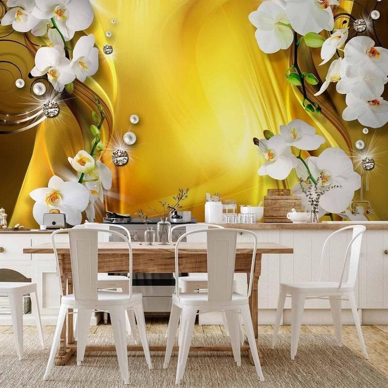 Fotomurale Orchid in Gold in Carta da parati Collezione Casa - Trebisacce, commercioVirtuoso.it