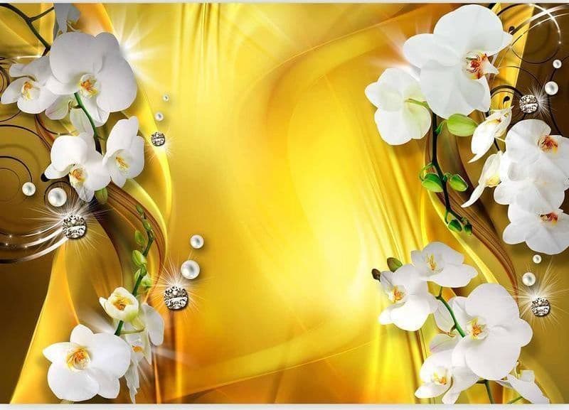 Fotomurale Orchid in Gold in Carta da parati Collezione Casa - Trebisacce, commercioVirtuoso.it